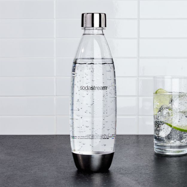 SodaStream 1Liter Stainless Steel Carbonating Bottle + Reviews Crate