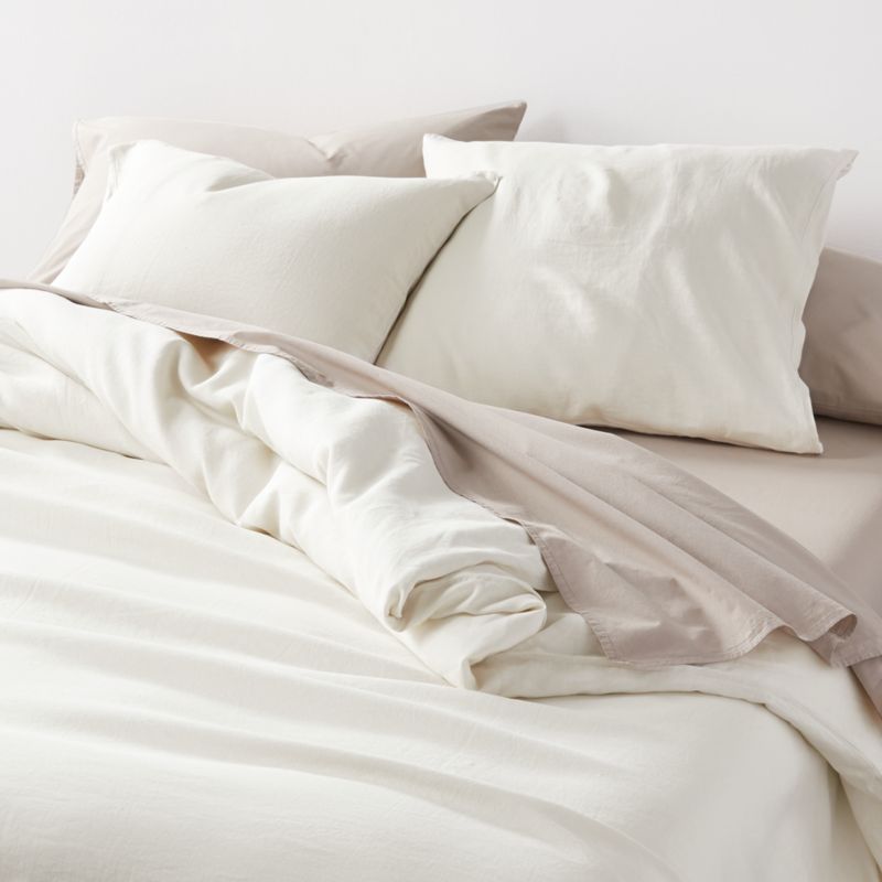 Soft Linen Natural Full Queen Duvet Cover Reviews Crate And Barrel