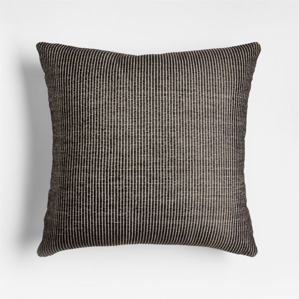 Ink Black 20x20 Soft Textured Indoor/Outdoor Throw Pillow