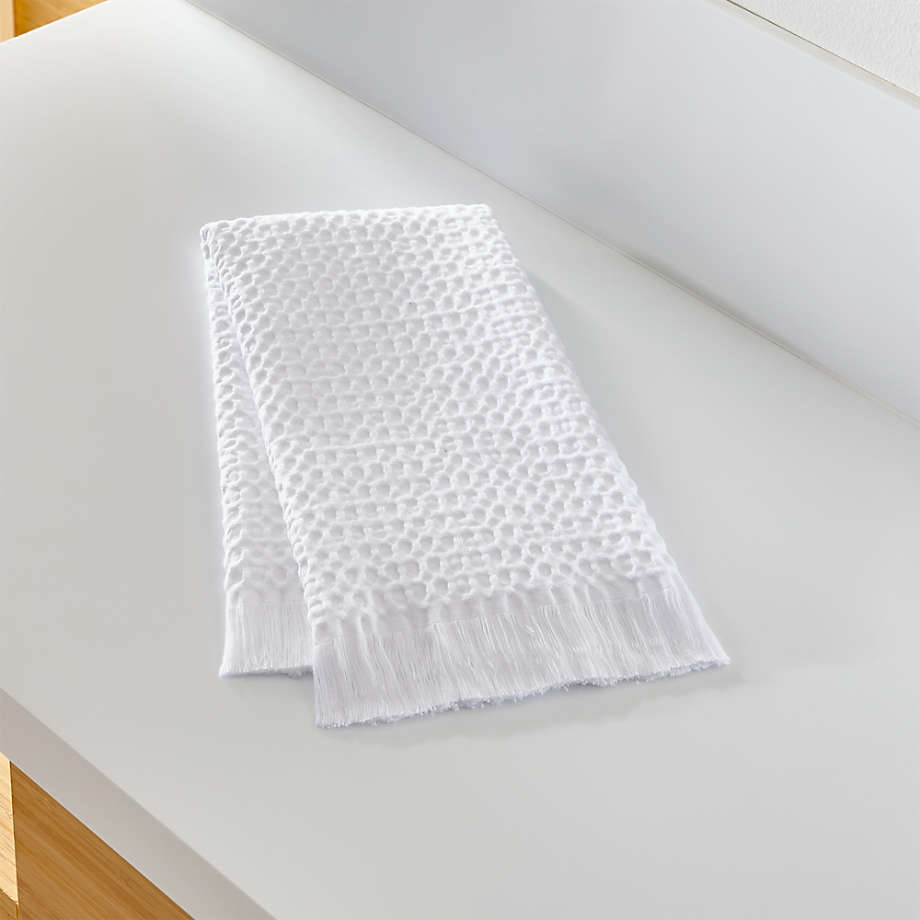 Sola White Guest Towel + Reviews Crate and Barrel