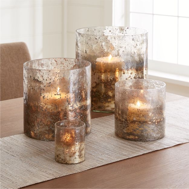 Sona Glass Hurricane Candle Holders | Crate and Barrel