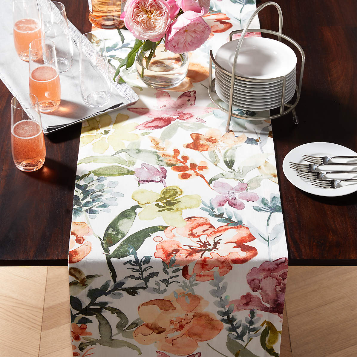 floral table runner