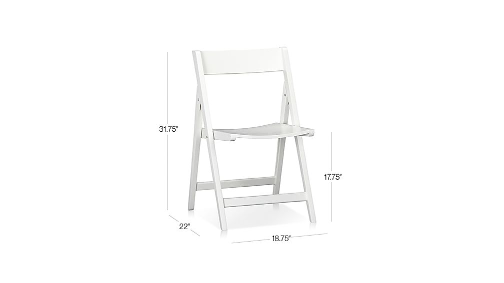 Spare White Folding Wood Dining Chair Crate and Barrel