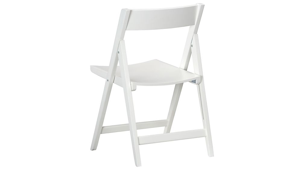 Spare White Folding Wood Dining Chair Crate and Barrel