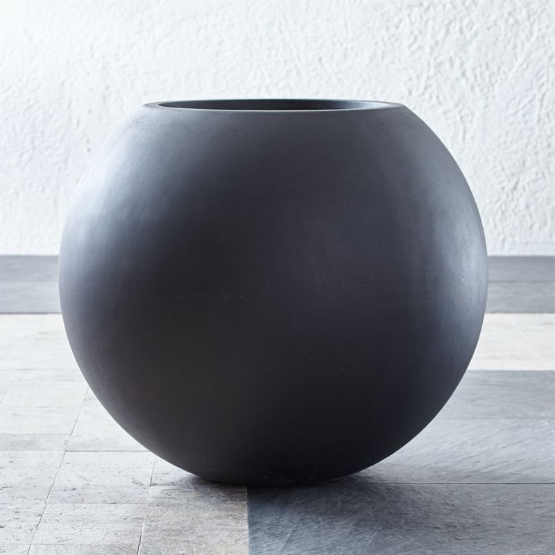 Sphere Large Dark Grey Planter Reviews Crate and Barrel