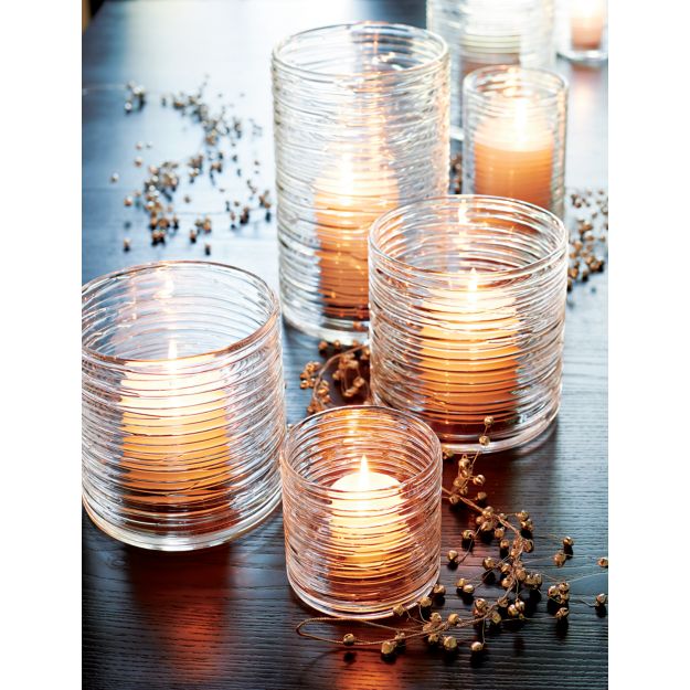 Spin Glass Extra Large Hurricane Candle Holder/Vase. Crate and Barrel