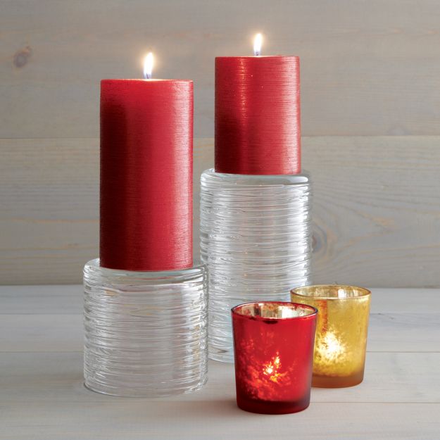 Spin Small Glass Pillar Candle Holder in Candle Holders + Reviews