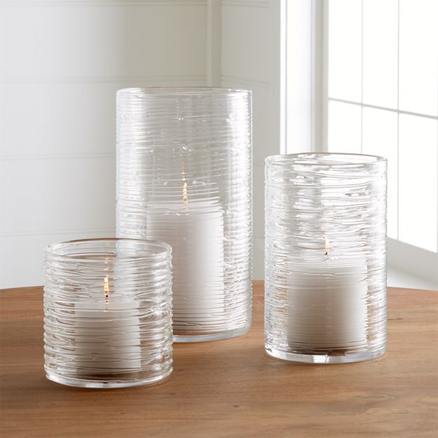 Spin Large Glass Hurricane Candle Holder/Vase Crate and Barrel
