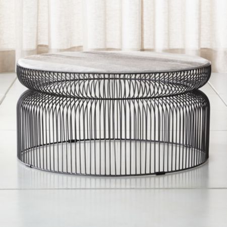 Spoke Hair On Hide Graphite Metal Coffee Table Reviews Crate