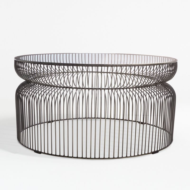 Spoke Glass Graphite Metal Coffee Table + Reviews | Crate ...