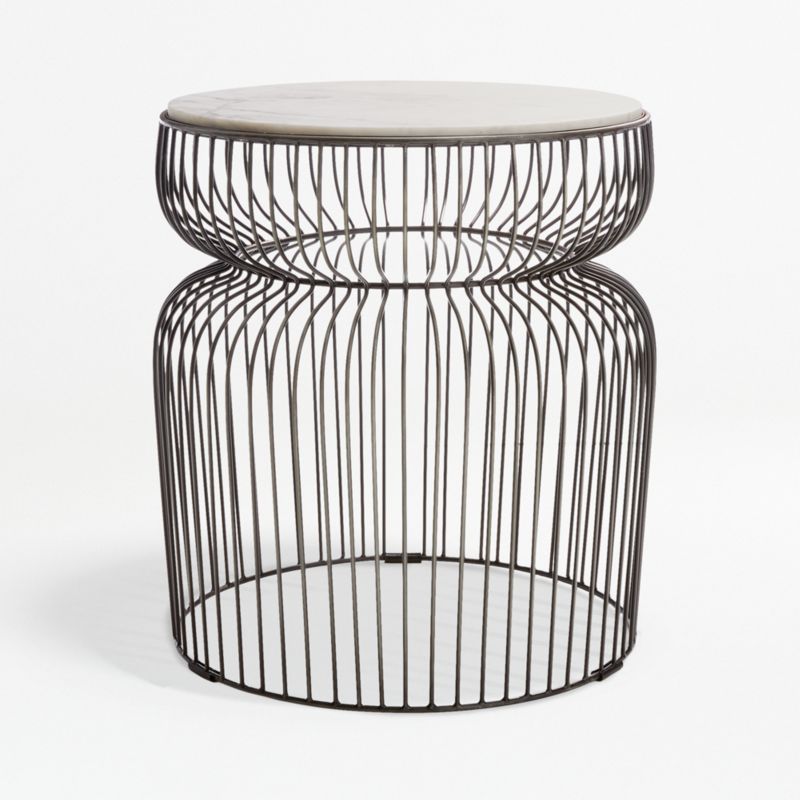 Spoke Marble Graphite Metal End Table + Reviews | Crate ...