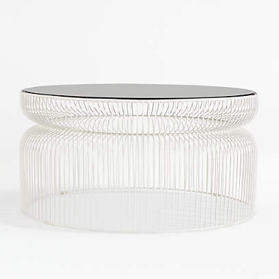 Spoke Smoke Glass White Metal Coffee Table Crate And Barrel - White Metal Glass Coffee Tables Spoke Smoke Glass White Metal Coffee Table Crate And Barrel - White Metal Glass Coffee Tables