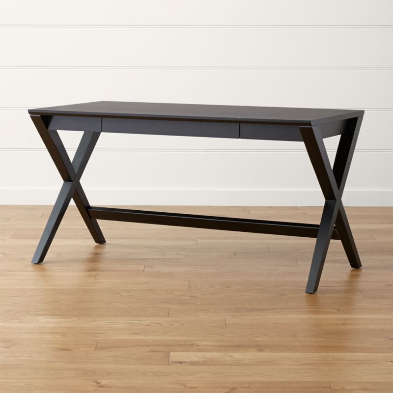 Spotlight Ebony X Leg Desk 58 Reviews Crate And Barrel