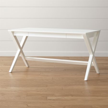 Spotlight White X Leg Desk 58 Reviews Crate And Barrel