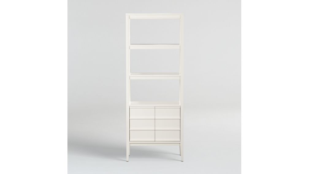 Spotlight White Bookcase Crate and Barrel