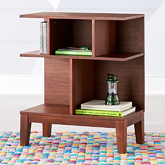 Kids Bookcases And Bookshelves Crate Barrel Sprout Geometric Small Walnut Bookcase