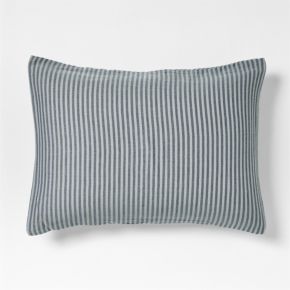 Supersoft Striped Deep Indigo Organic Cotton Gauze Kids Pillow Sham