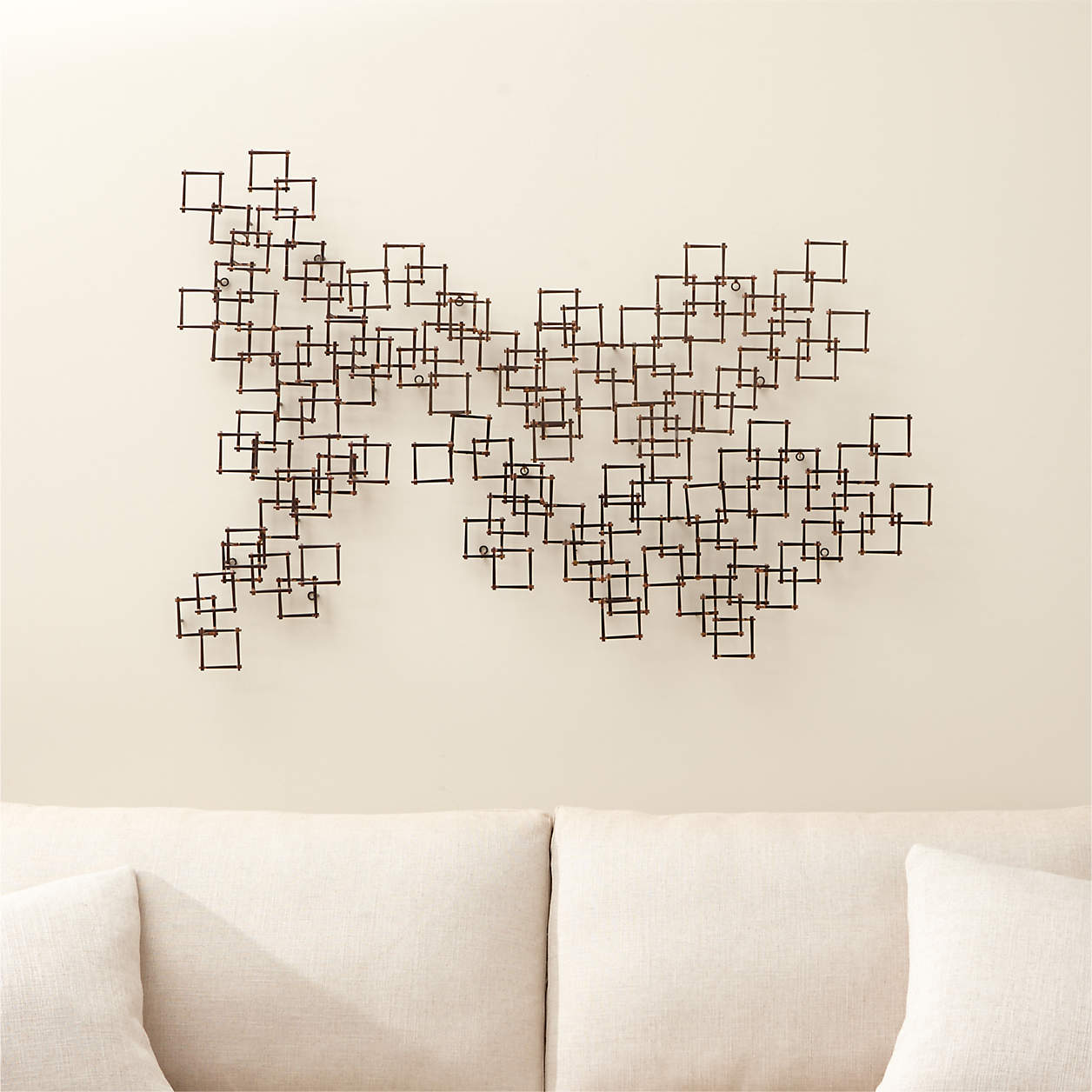 Set of 3 Squares Nail Wall Art + Reviews | Crate and Barrel