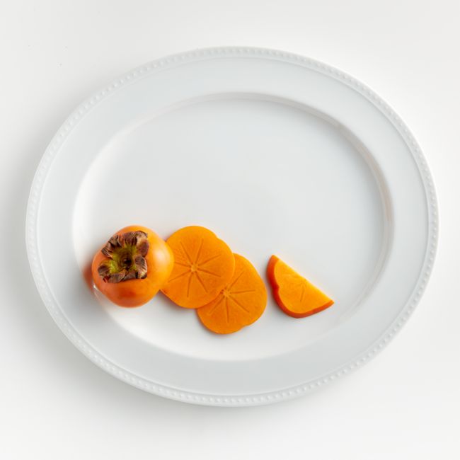 Staccato White Porcelain Oval Serving Platter