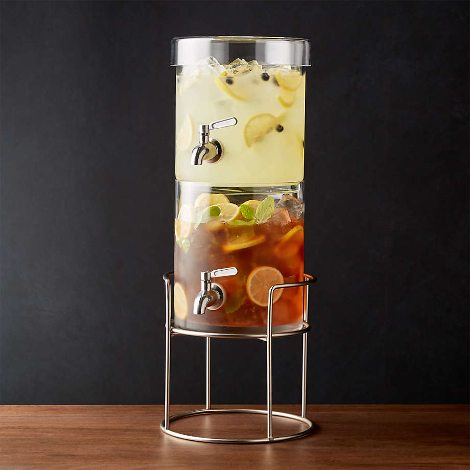 Stacking Drink Dispenser with Silver Stand + Reviews Crate and Barrel