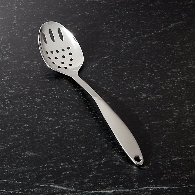 Stainless Steel Slotted Spoon | Crate and Barrel