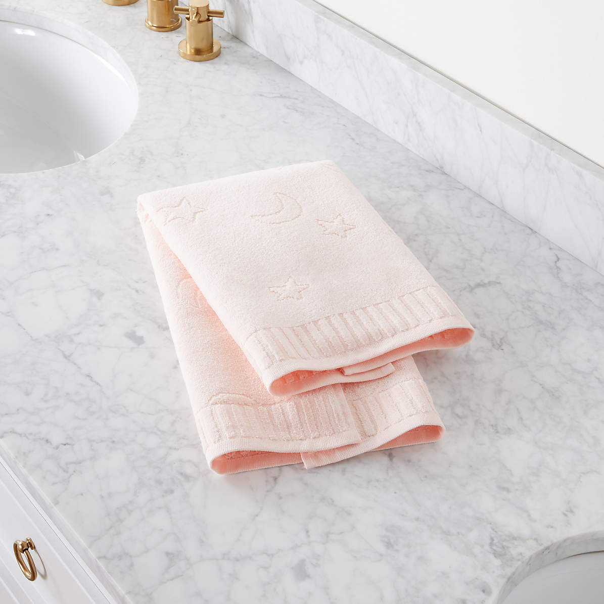 pink and grey hand towels