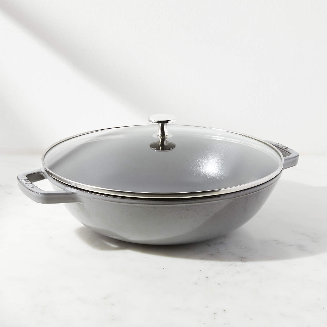 Staub Graphite Perfect Pan + Reviews | Crate and Barrel