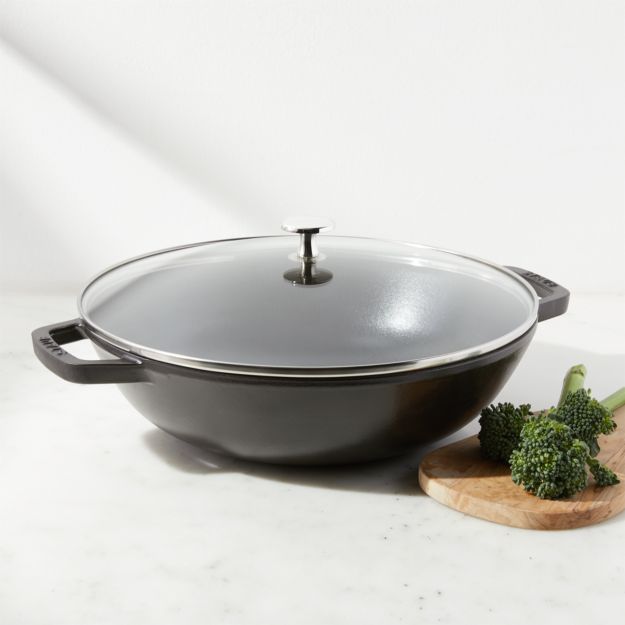 Staub Matte Black Perfect Pan + Reviews Crate and Barrel