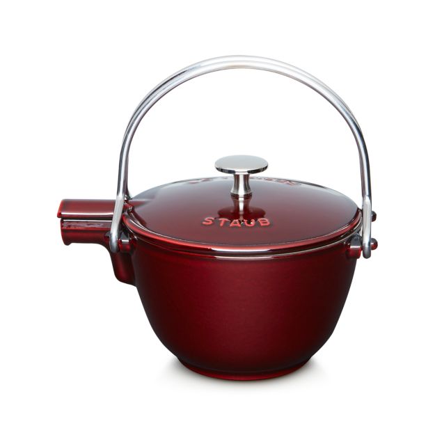 Staub Red Cast Iron Tea Kettle + Reviews Crate and Barrel