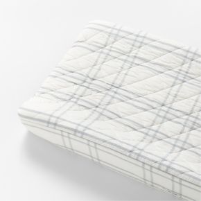 Image of Stax Mist Blue Organic Cotton Baby Changing Pad Cover