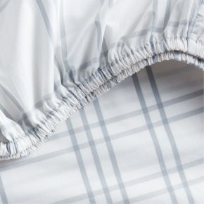 Image of Stax Mist Blue 100% Organic Cotton Baby Crib Fitted Sheet