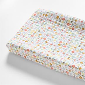 Image of Stay Cool Flora Organic Cotton Baby Changing Pad Cover