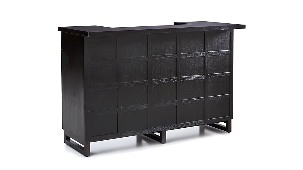 Steamer Standing Home Bar with Stainless Steel Top Crate and Barrel