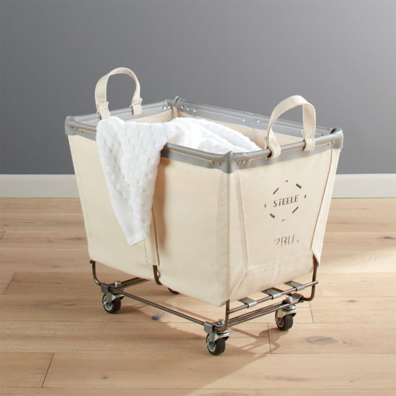 Steele Medium Rolling Laundry Basket Canvas Crate And Barrel