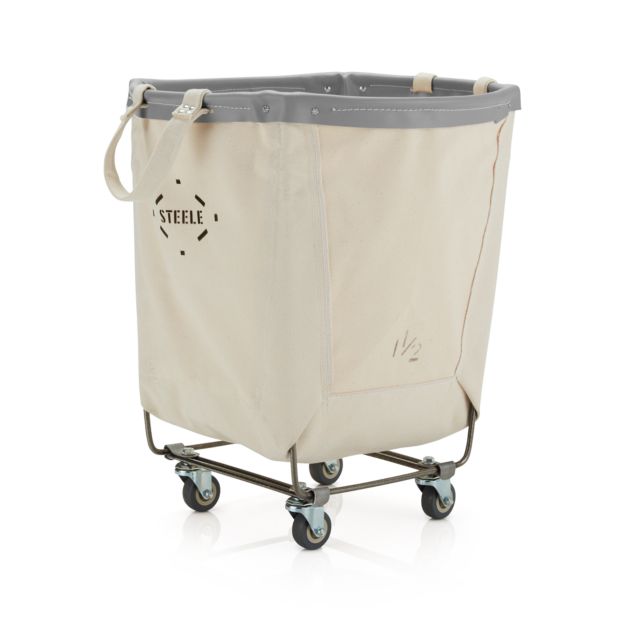 Steele Round Canvas Basket in Laundry + Reviews Crate and Barrel