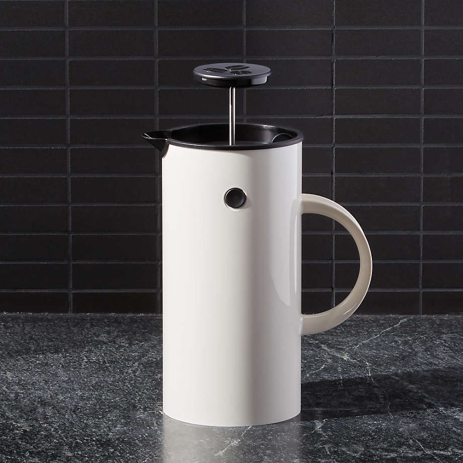 Stelton White EM French Press Coffee Maker | Crate and Barrel