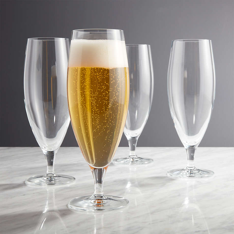 Stemmed Pilsner Glasses Set Of 4 Reviews Crate And Barrel