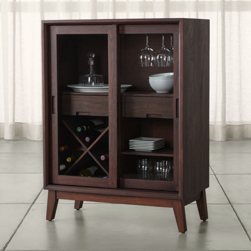 steppe wine bar cabinet + reviews | crate and barrel