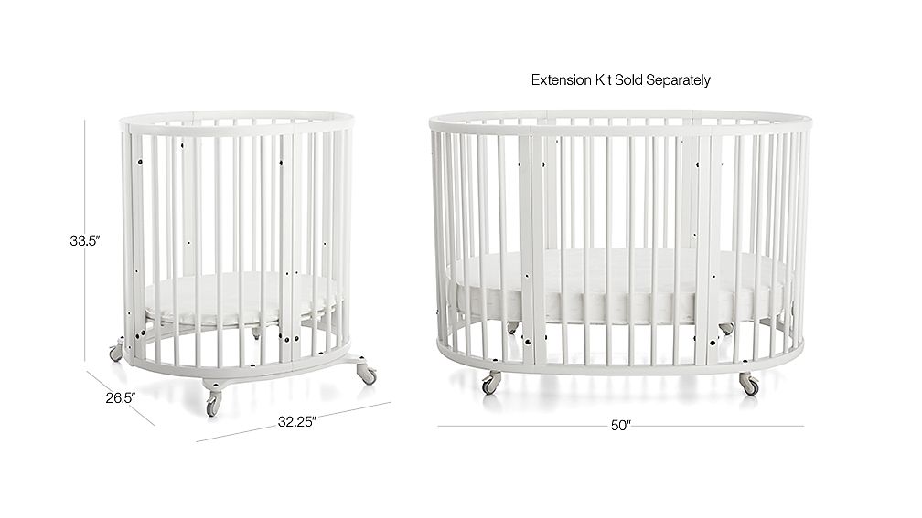 Stokke Convertible Sleepi White Mini Crib Extension Kit + Reviews Crate and Barrel