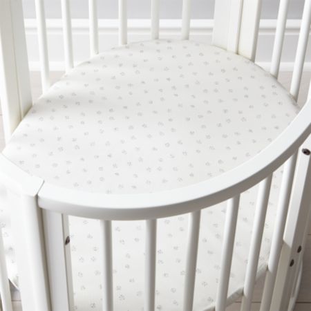 Stokke Sleepi Grey Dot Mini Fitted Sheet By Pehr Crate And Barrel