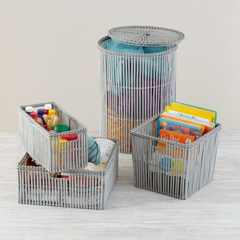 Wicker Storage Bin (Grey) Crate and Barrel