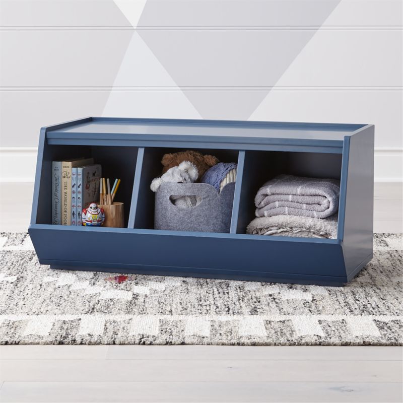 blue toy storage