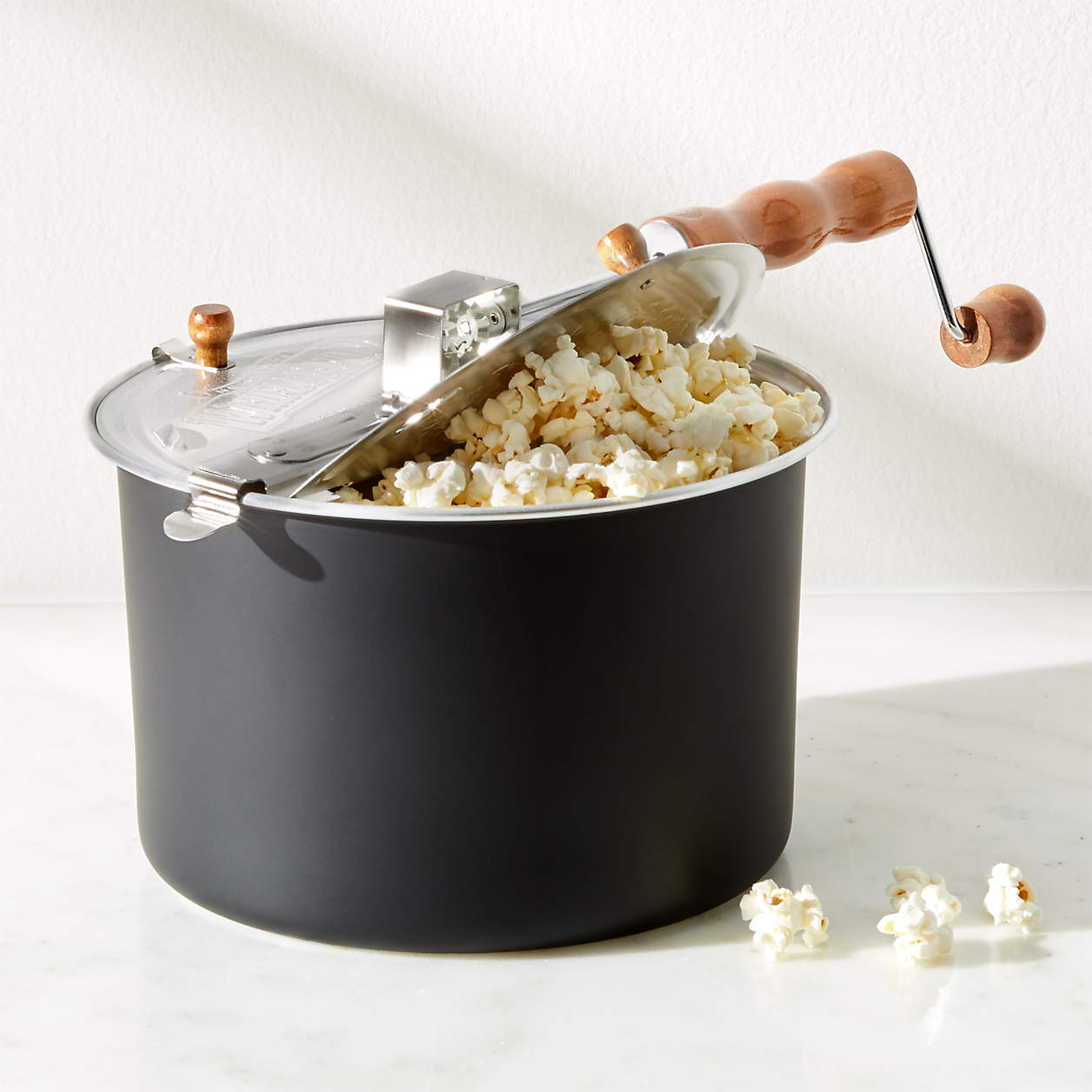 Stovetop Black Popcorn Popper + Reviews Crate and Barrel