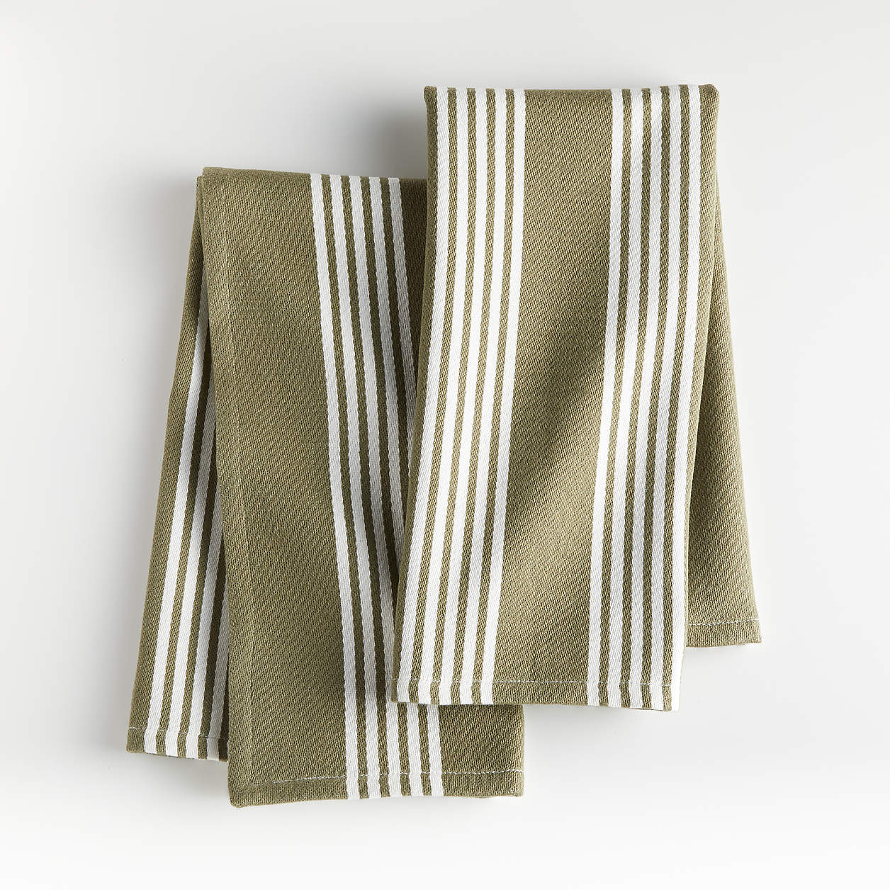 Olive Stripe Dish Towels, Set of 2 + Reviews Crate and Barrel Canada