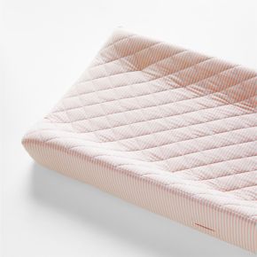 Image of Comfy Tee Whisper Stripe Pink 100% Organic Cotton Jersey Baby Changing Pad Cover