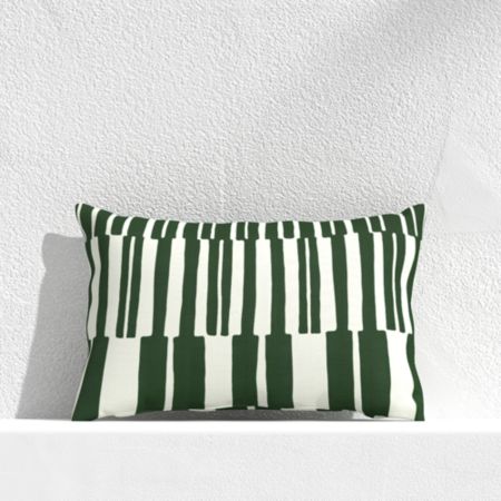 Striped Lines Green 20 X13 Outdoor Pillow Crate And Barrel