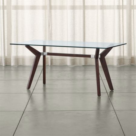 Strut Bourbon Glass Top Table 70 Crate And Barrel
