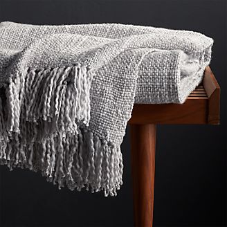 Blankets Throws Crate And Barrel Styles Dove Fringe Throw Blanket