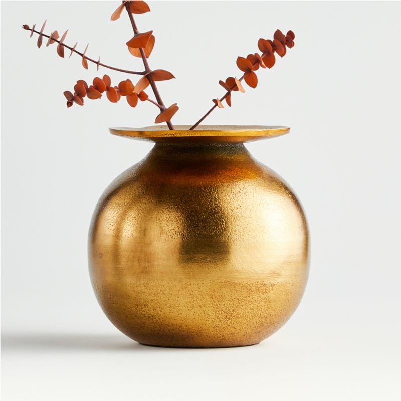 Sundown Metal Vase + Reviews | Crate and Barrel