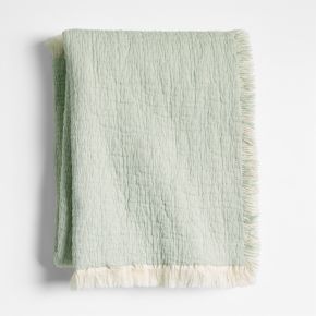Image of Supersoft Organic Cotton Gauze Verte Green Baby Stroller Blanket